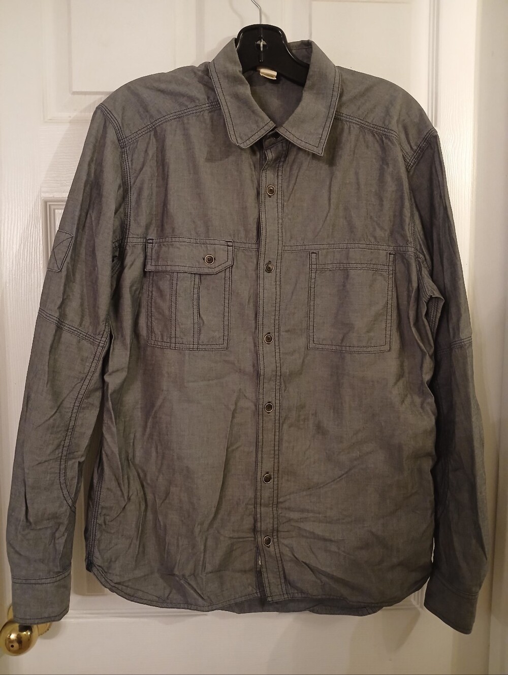MEC Grey Technical Outdoor Long Sleeve Button Up Shirt Men’s Size Med